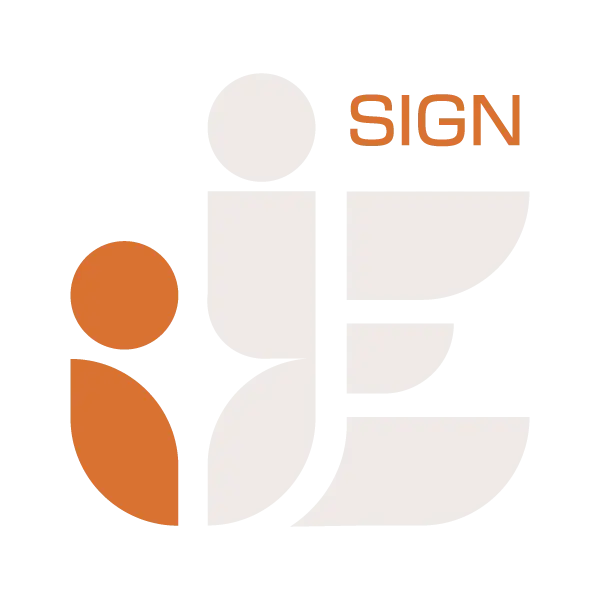 JEsign logo oranje eigen wit