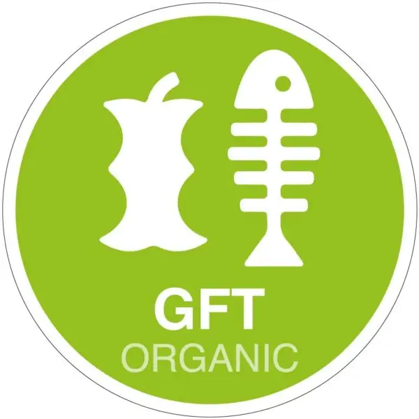 GFT afval sticker - groen wit - zelfklevende folie - symbool GFT organic