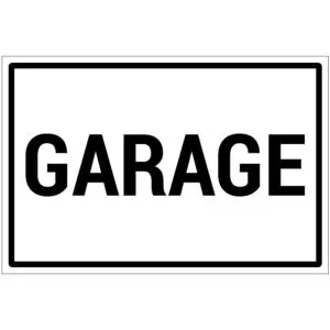 Garage bord - dibond materiaal - wit zwart - met Nederlandse tekst garage - rechthoek
