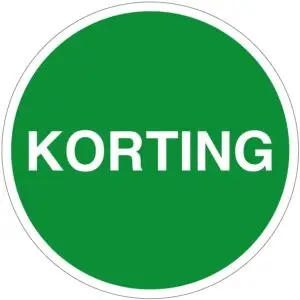 Korting sticker met tekst - groen wit- rond - zelfklevende folie