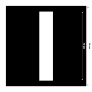 Spuitsjabloon letter I - dibond materiaal - 50 x 50 cm - zwart met uitsparing
