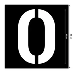 Spuitsjabloon letter O - dibond materiaal - 50 x 50 cm - zwart met uitsparing
