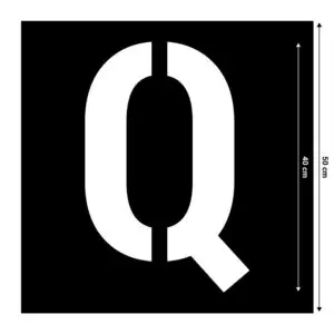 Spuitsjabloon letter Q - dibond materiaal - 50 x 50 cm - zwart met uitsparing