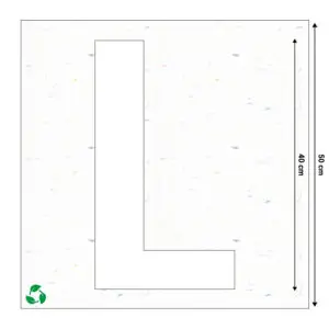 Spuitsjabloon letter L - circulair Sign Again materiaal - 50 x 50 cm - grijs wit met uitsparing