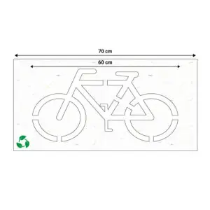 Spuitsjabloon fiets - circulair Sign Again materiaal - 70 x 40 cm - grijs wit met uitsparing