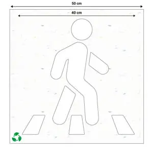 Spuitsjabloon voetganger zebrapad - circulair sign again materiaal - 50 x 50 cm - grijs wit met uitsparing