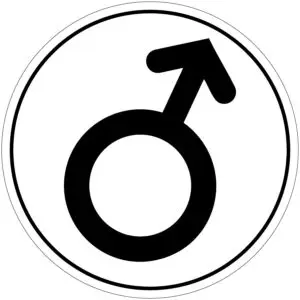 Mannen WC pictogram - rond - zwart wit - symbool man