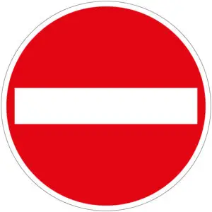 Verboden in te rijden pictogram - C2 - rond - rood wit - witte horizontale streep met rode achtergrond