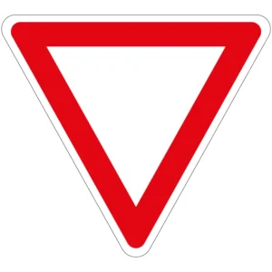 Voorrang verlenen verkeerspictogram - B6 - driehoekig - rood wit - witte driehoek met rode rand