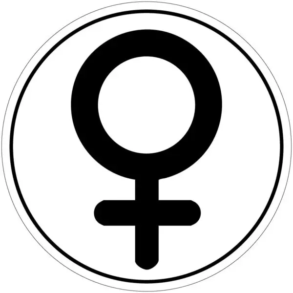 Vrouwen WC pictogram - rond - zwart wit - symbool vrouw