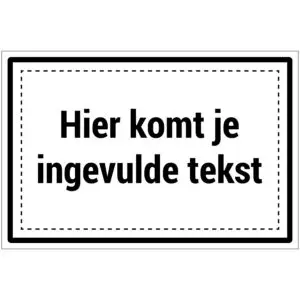 Blanco pictogram met tekst op maat - rechthoekig - zwart wit