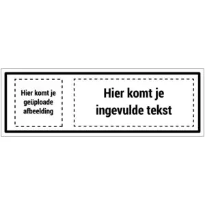 Blanco pictogram met tekst en pictogram op maat - zwart wit - rechthoekig