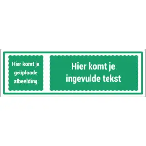 EHBO pictogram met tekst en pictogram op maat - groen wit - rechthoekig