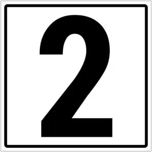 Cijfer 2 pictogram - wit zwart - vierkant