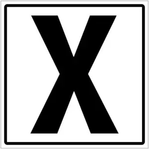 Letter X pictogram - wit zwart - vierkant