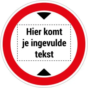 Maximale doorrijhoogte op maat verkeerspictogram - C19 - rond - rood wit zwart - tekst op maat en hoogte symbool met rode rand