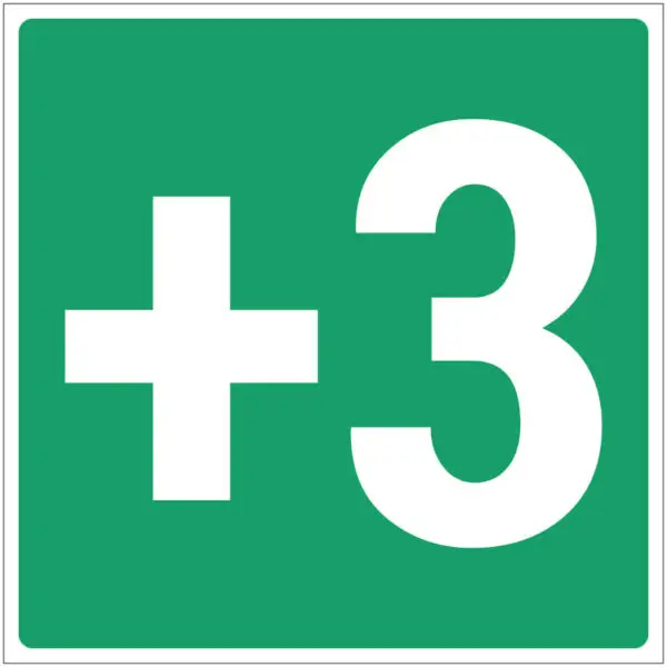 Verdieping +3 pictogram - groen wit - vierkant - tekst +3 op groene achtergrond