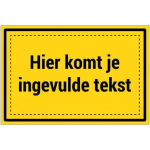 Waarschuwingspictogram met tekst op maat - rechthoekig - geel zwart
