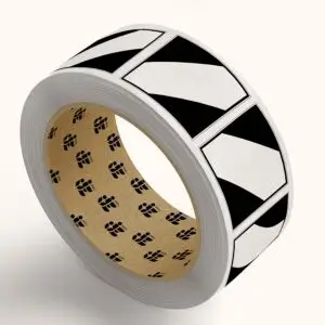 Limited quantities ADR pictogram op rol - zwart wit - vierkant - symbool zwart met witte strepen