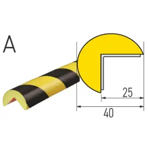 Knuffi hoekprofiel stootrand type A - geel zwart