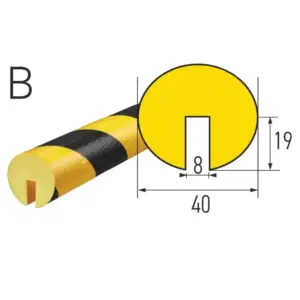 Knuffi kantprofiel stootrand type B - geel zwart