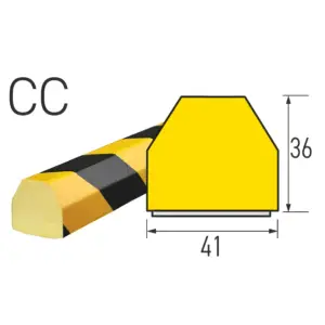 Knuffi vlakprofiel stootrand type CC - geel zwart