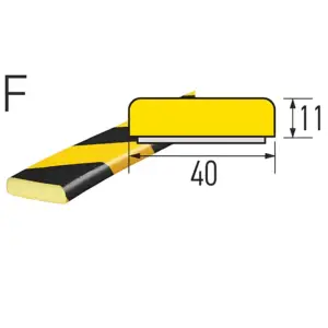 Knuffi vlakprofiel stootrand type F - geel zwart