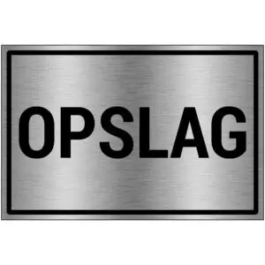 Opslag bord - brushed aluminium materiaal - grijs zwart - tekst opslag - rechthoek