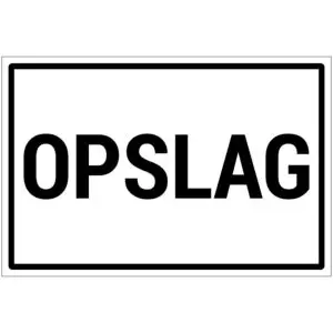 Opslag tekst pictogram - wit zwart - met Nederlandse tekst opslag - rechthoek