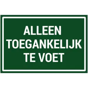 Alleen toegankelijk te voet natuur en platteland pictogram - groen wit - rechthoekig