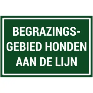 Begrazingsgebied honden aan de lijn natuur en platteland pictogram - groen wit - rechthoekig