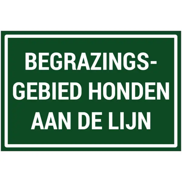Begrazingsgebied honden aan de lijn natuur en platteland pictogram - groen wit - rechthoekig