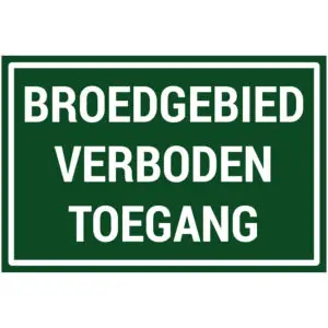 Broedgebied verboden toegang natuur en platteland pictogram - groen wit - rechthoekig