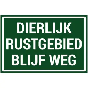 Dierlijk rustgebied blijf weg natuur en platteland pictogram - groen wit - rechthoekig