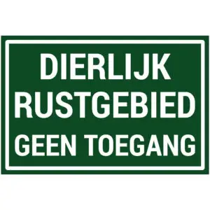 Dierlijk rustgebied geen toegang natuur en platteland pictogram - groen wit - rechthoekig