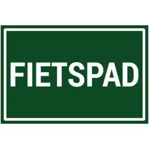 Fietspad natuur en platteland pictogram - groen wit - rechthoekig