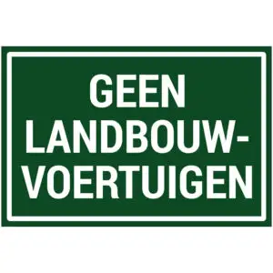 Geen landbouwvoertuigen natuur en platteland pictogram - groen wit - rechthoekig
