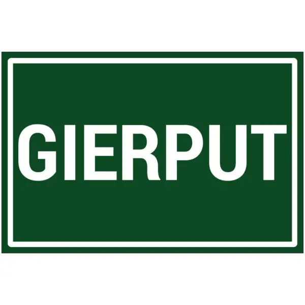 Gierput natuur en platteland pictogram - groen wit - rechthoekig