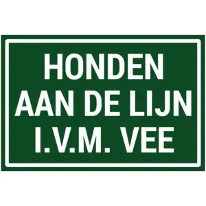 Honden aan de lijn ivm vee natuur en platteland pictogram - groen wit - rechthoekig