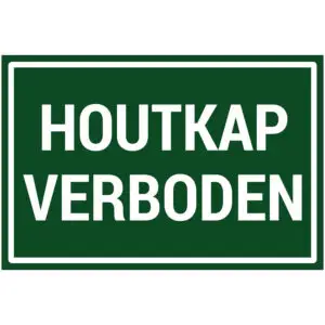 Houtkap verboden natuur en platteland pictogram - groen wit - rechthoekig