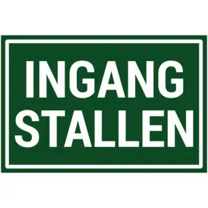 Ingang stallen natuur en platteland pictogram - groen wit - rechthoekig