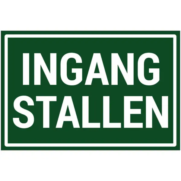 Ingang stallen natuur en platteland pictogram - groen wit - rechthoekig