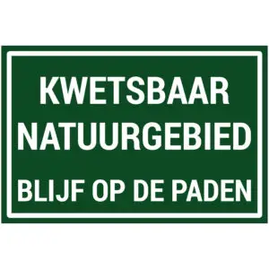 Kwetsbaar natuurgebied blijf op de paden natuur en platteland pictogram - groen wit - rechthoekig