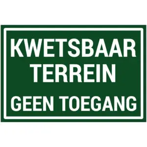 Kwetsbaar terrein geen toegang natuur en platteland pictogram - groen wit - rechthoekig