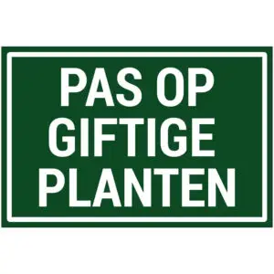 Pas op giftige planten natuur en platteland pictogram - groen wit - rechthoekig
