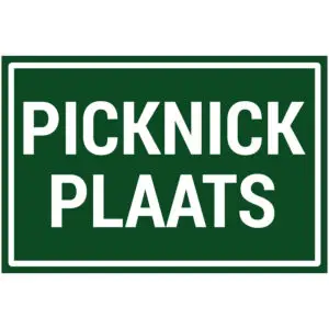 Picknickplaats natuur en platteland pictogram - groen wit - rechthoekig