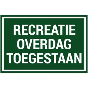 Recreatie overdag toegestaan natuur en platteland pictogram - groen wit - rechthoekig