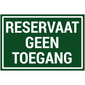 Reservaat geen toegang natuur en platteland pictogram - groen wit - rechthoekig
