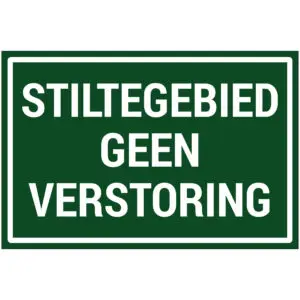 Stiltegebied geen verstoring natuur en platteland pictogram - groen wit - rechthoekig