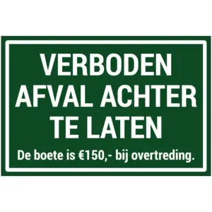 Verboden afval achter te laten natuur en platteland pictogram - groen wit - rechthoekig